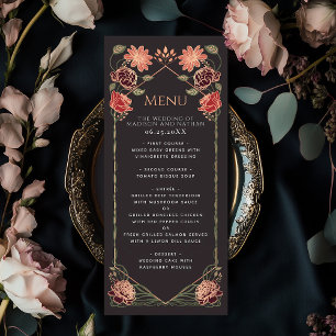 Rose Gold Fantasy Enchanted Floral Garden Wedding Menu