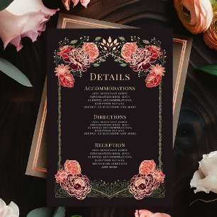 Rose Gold Fantasy Enchanted Garden Wedding Details Enclosure Card