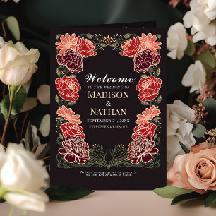 Rose Gold Fantasy Enchanted Garden Wedding Program