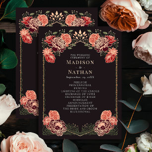 Rose Gold Fantasy Enchanted Garden Wedding Program