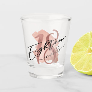 Rose Gold Faux Foil 18th Birthday Shot Glass