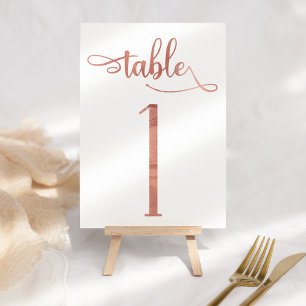 Rose gold faux foil 3.5x5 table number Table 1
