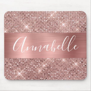 Rose Gold Faux Foil Chic Mouse Pad