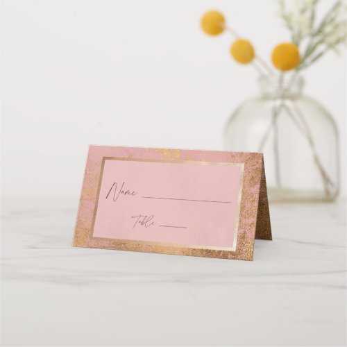 Rose Gold Faux Foil Metallic Bridal Shower Place Card