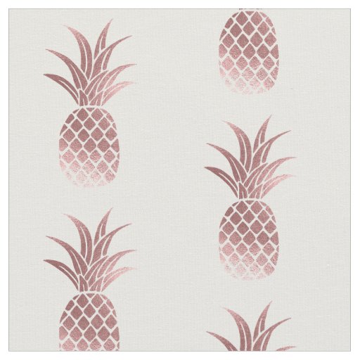 Rose Gold Faux Foil Pineapple Fabric