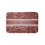 Rose Gold Faux Glitter and Diamonds Personalized Bathroom Mat