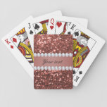 Rose Gold Faux Glitter And Diamonds Personalized Playing Cards at Zazzle
