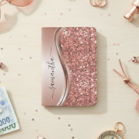 Rose Gold Faux Glitter Bling Handwritten name 