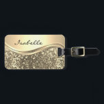 Rose Gold Faux Glitter Bling Personalized Metal Luggage Tag<br><div class="desc">This design may be personalized in the area provided by changing the photo and/or text. Or it can be customized by clicking Personalize this Template and then choosing the click to customize further option and delete or change the color of the background, add text, change the text color or style,...</div>