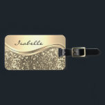 Rose Gold Faux Glitter Bling Personalized Metal Luggage Tag<br><div class="desc">This design may be personalized in the area provided by changing the photo and/or text. Or it can be customized by clicking Personalize this Template and then choosing the click to customize further option and delete or change the color of the background, add text, change the text color or style,...</div>