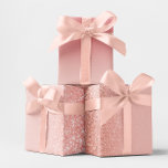 Rose Gold Faux Glitter Blush Ombre Mix Wrapping Paper Sheets<br><div class="desc">Stylish modern blush and rose gold faux glitters ombre wrapping paper. One ombre are two colors... blush and a rosy pink. The background color can be changed. The other two feature faux rose gold bokeh glitters in two shades. One side is unfocused with the bokeh, the other granulated like glitter....</div>