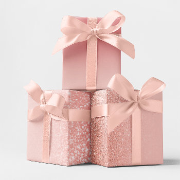 Rose Gold Faux Glitter Blush Ombre Mix Wrapping Paper Sheets by annaleeblysse at Zazzle