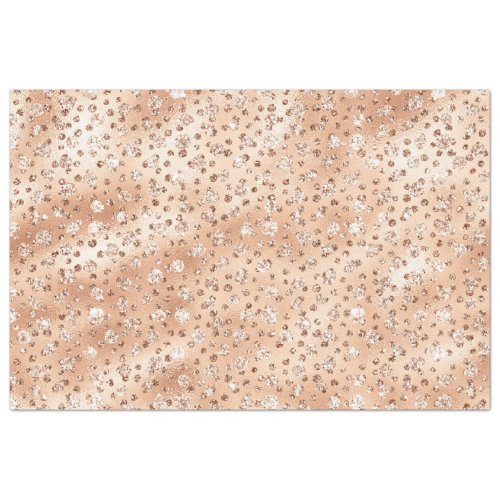 Rose Gold Faux Glitter Cheetah Spots Tissue Paper