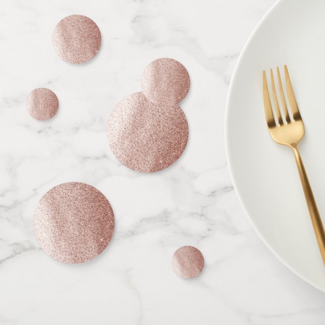 Rose Gold Faux Glitter Confetti (Group)