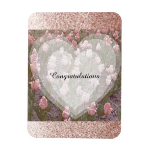 Rose Gold Faux Glitter Congratulations Magnet