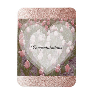 Rose Gold Faux Glitter Congratulations Magnet