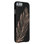 Rose Gold Faux Glitter Feather Case-Mate iPhone Case (Back/Right)