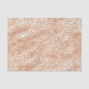 Rose Gold Faux Glitter Leopard Print Tissue Paper