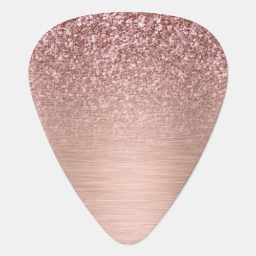 Rose_gold Faux Glitter  Metallic Texture Guitar Pick