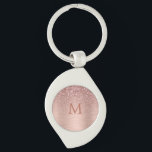 Rose-gold Faux Glitter & Metallic Texture Keychain<br><div class="desc">A trendy modern blend of rose-gold faux glitter texture blending into rose-gold metallic texture.</div>