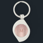 Rose-gold Faux Glitter & Metallic Texture Keychain<br><div class="desc">A trendy modern blend of rose-gold faux glitter texture blending into rose-gold metallic texture.</div>
