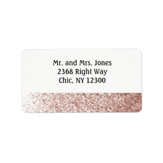 Rose Gold Faux Glitter New Address Label