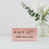 Rose Gold Faux Glitter Ombre Diaper Raffle Ticket Enclosure Card (Standing Front)