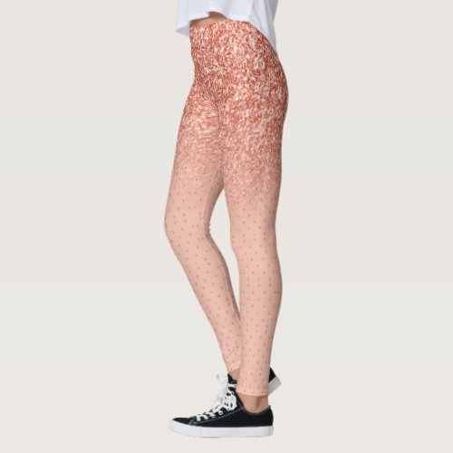 Rose_gold faux glitter ombre leggings