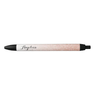 Rose Gold Faux Glitter Ombre Personalized Name Pen