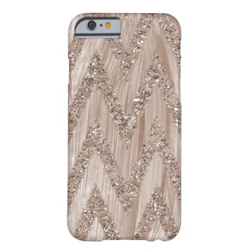 Rose Gold Faux Glitter Paint Chevron Abstract Barely There iPhone 6 Case