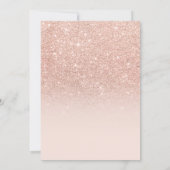 Rose gold faux glitter pink ombre 70th birthday invitation (Back)