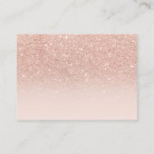 Rose gold faux glitter pink ombre diaper raffle enclosure card (Back)