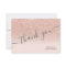 Rose gold faux glitter pink ombre script thank you