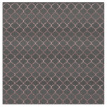 Rose gold faux glitter quatrefoil pattern fabric