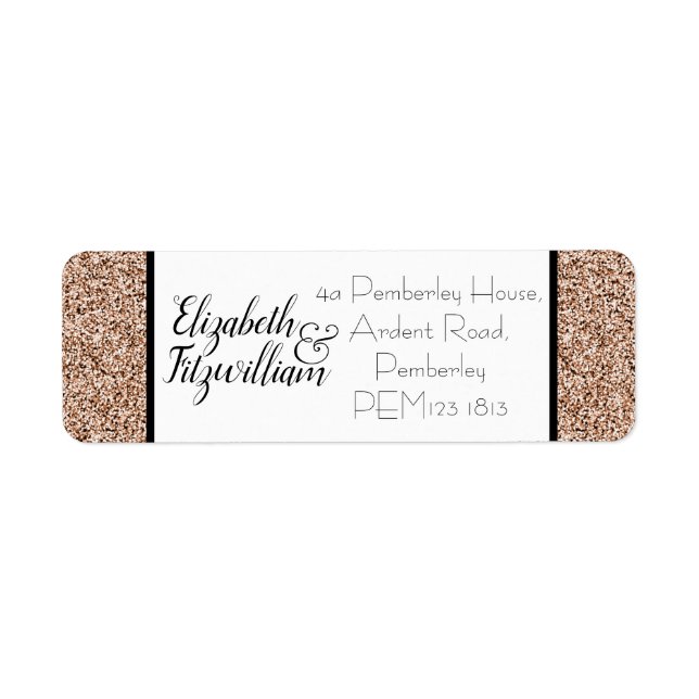 Rose Gold Faux Glitter Return Address Label (Front)