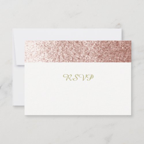 Rose Gold  Faux Glitter RSVP