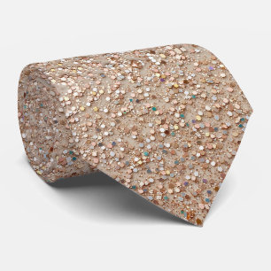 Rose Gold Faux Glitter + Silk Luxury Gentleman's Neck Tie