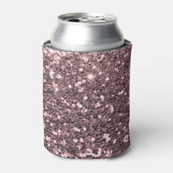 Rose Gold Faux Glitter Sparkles Can Cooler by glamgoodies at Zazzle