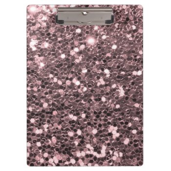 Rose Gold Faux Glitter Sparkles Clipboard by glamgoodies at Zazzle