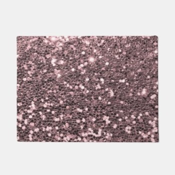 Rose Gold Faux Glitter Sparkles Doormat by glamgoodies at Zazzle