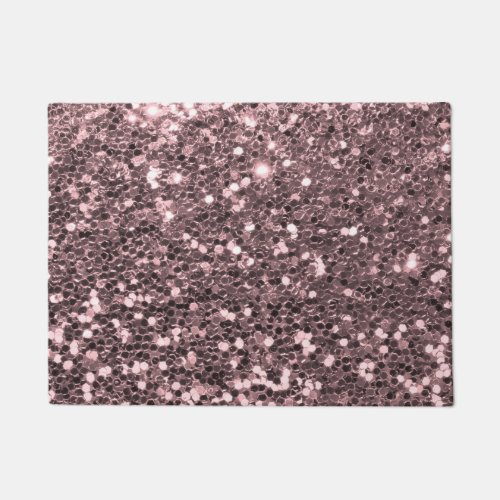 Rose Gold Faux Glitter Sparkles Doormat