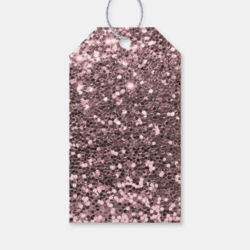 Rose Gold Faux Glitter Sparkles Gift Tags by glamgoodies at Zazzle