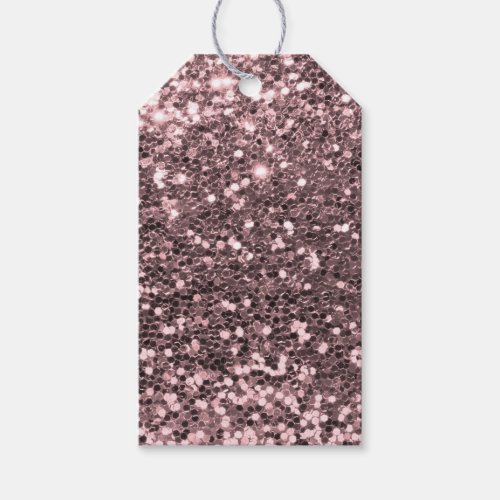 Rose Gold Faux Glitter Sparkles Gift Tags