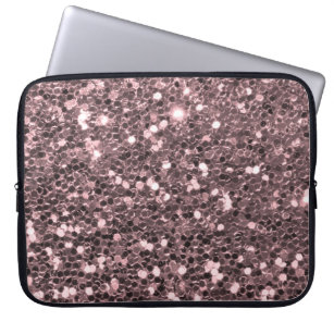 Rose Gold Faux Glitter Sparkles Laptop Sleeve