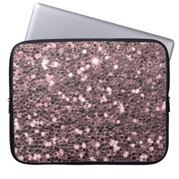 Rose Gold Faux Glitter Sparkles Laptop Sleeve by glamgoodies at Zazzle