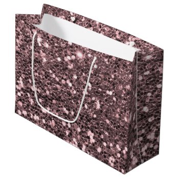 Rose Gold Faux Glitter Sparkles Large Gift Bag by glamgoodies at Zazzle