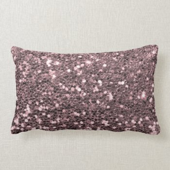 Rose Gold Faux Glitter Sparkles Lumbar Pillow by glamgoodies at Zazzle