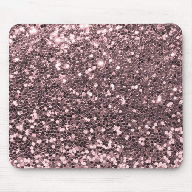 Rose Gold Faux Glitter Sparkles Mouse Pad (Front)