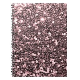 Rose Gold Faux Glitter Sparkles Notebook