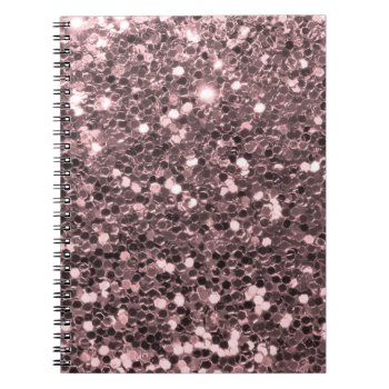 Rose Gold Faux Glitter Sparkles Notebook by glamgoodies at Zazzle